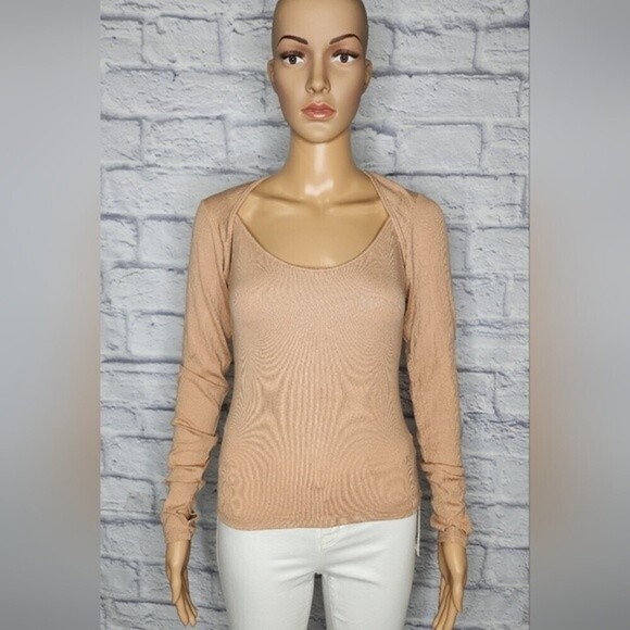 NWT L'agence Kourtlyn Womens tan shrug and tank set Sz S - Picture 1 of 6